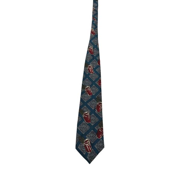 Tabasco Brand Logo Bloody Mary Drinks Vintage Novelty Necktie 100% Silk - Picture 3 of 6